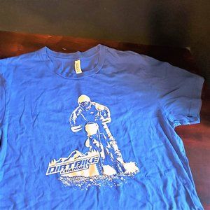 Dirtbike channel graphic Tri blend tee shirt Blue